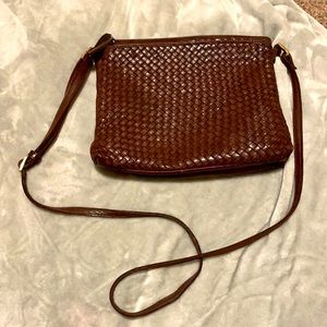 Basket Weave Leather Crossbody/hobo MARGOT